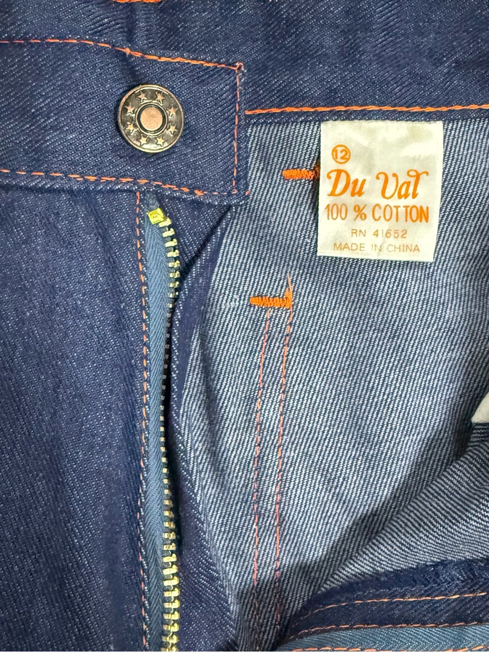 Kid’s Deadstock 100% Cotton Jeans with Red Accent on Pocket - Picture 5 of 5